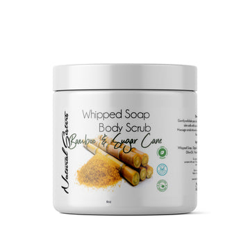 Bamboo and Sugar Cane Whipped Soap and Body Scrub | 4oz/8oz | All Natural- Handmade in NYC
